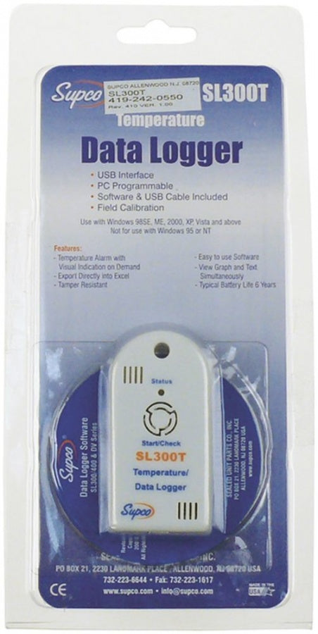data logger SUPCO type SL300T 3V DC measuring range -40 up to +85°C USB