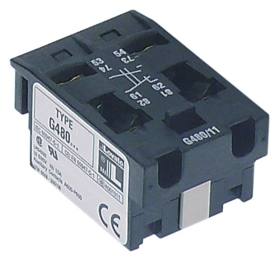 Contacte auxiliare Lovato G480/11, contcte 1NO + 1NC, 10 A, pentru contactori serie BF - 380118
