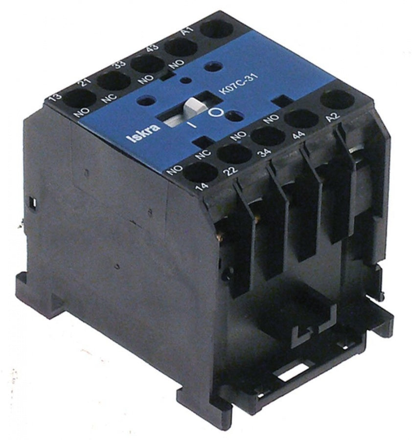Contactor Auxiliar, 230 V AC1 20 A, AC15 4 A, cunectare cu surub, contacte 3 ND/1 NI - Cod 380206