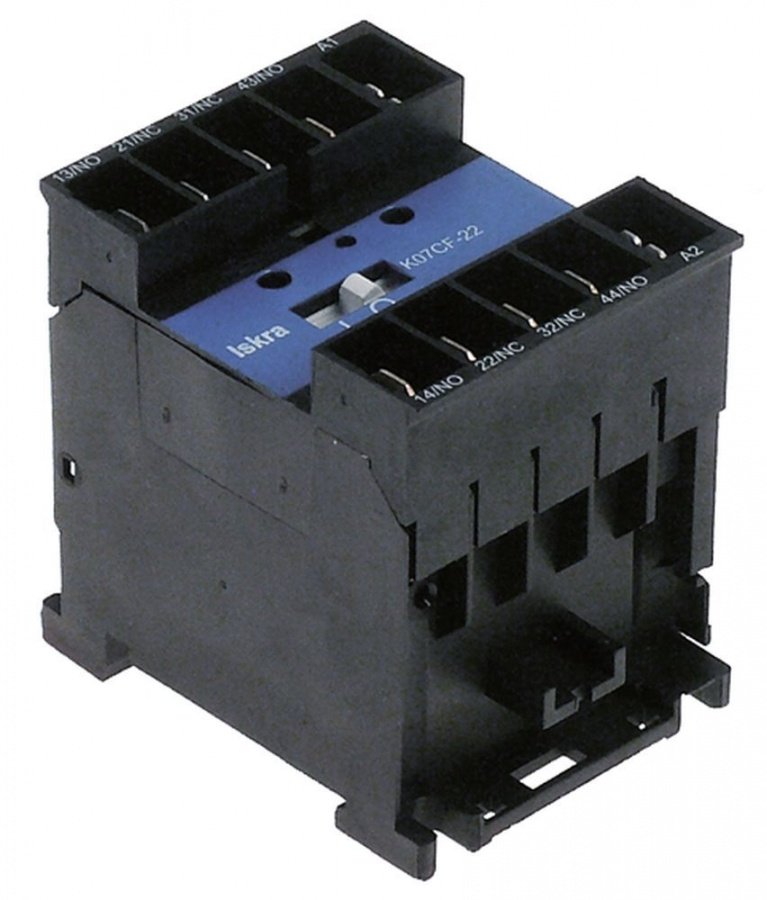 Contactor auxiliar,  230 V, AC1 16 A,  AC15 4 A, faston 6,3 mm, contacte 2 ND/2NI - Cod 380208