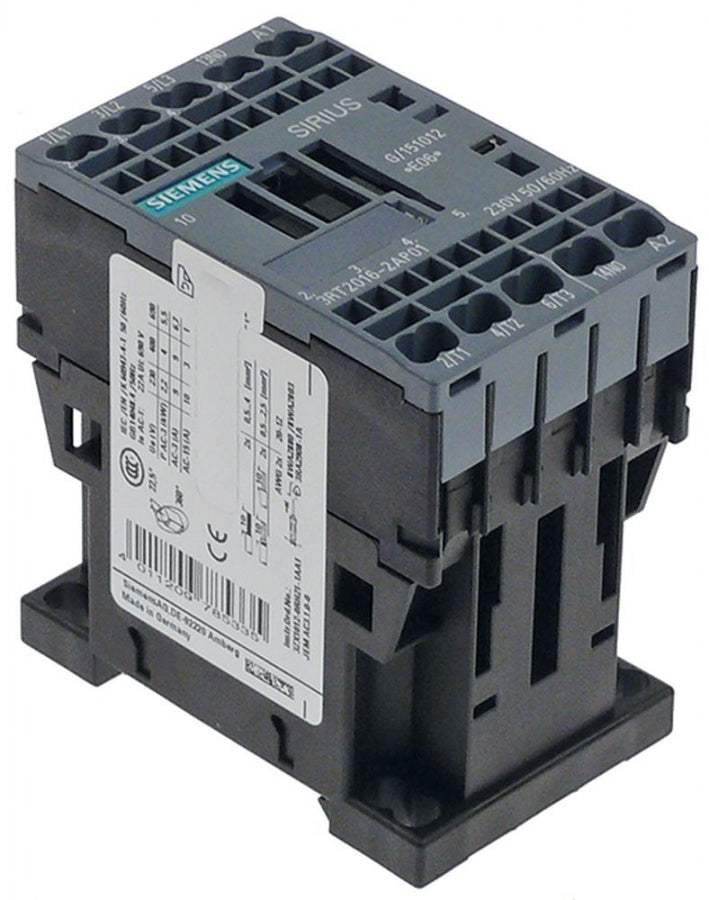 Contactor Siemens 3RT1016-2AL21, contacte 3 NO + 1 NO, rezistiv 22 A, motor 9 A, bobina comandat in 230 V - 380614