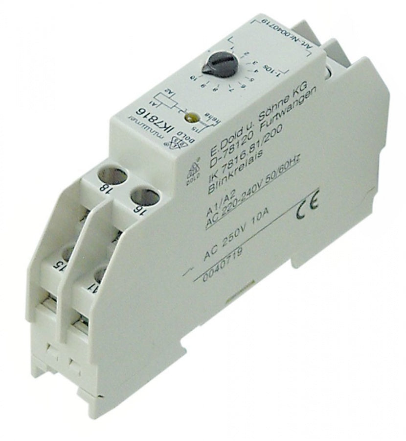 Releu de timp Dold IK7816.81/200, timp reglabil 1-10 sec. contact 1CO, 10 A, alimentare 230 V - 380631