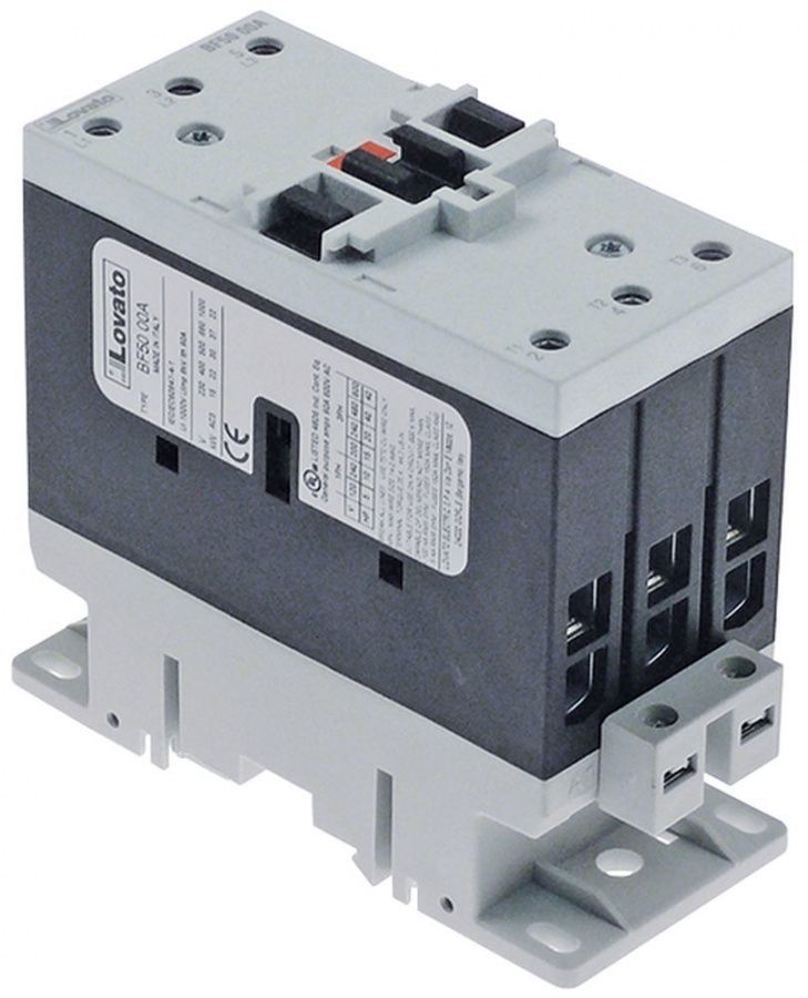 Contactor Lovato BF50 comandat in 230V, cu 3 contacte 3NO, rezistiv 90A, motor 50A/25 Kw (AC3/400V), Lovato 11BF5000A230 - 380723