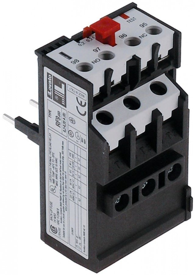 overload switch setting range 0,9-1,5A for contactors series BG (BG06-BG12)