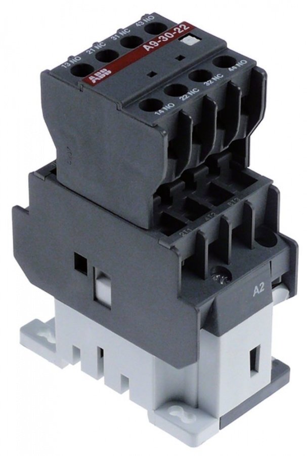power contactor resistive load 25A 230VAC (AC3/400V) 9A/4kW main contacts 3NO