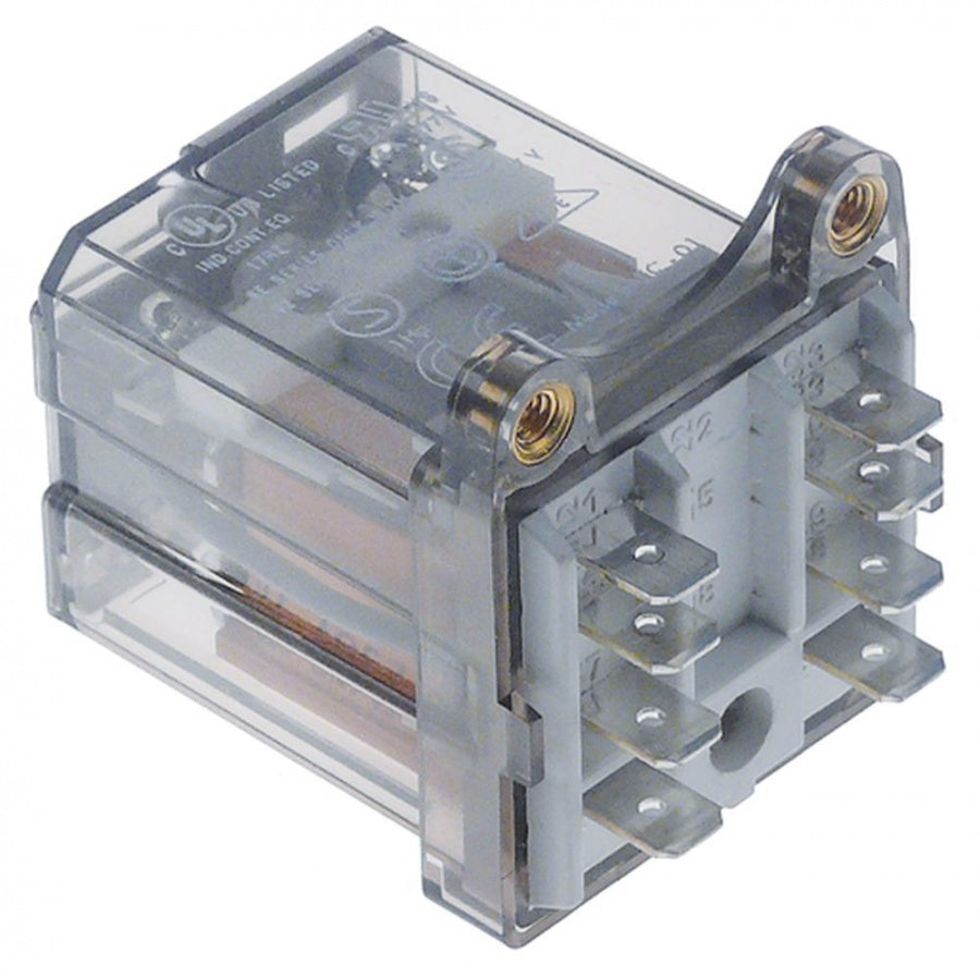 plug-in relay 230V AC 2CO 16A connection male faston screw mounting