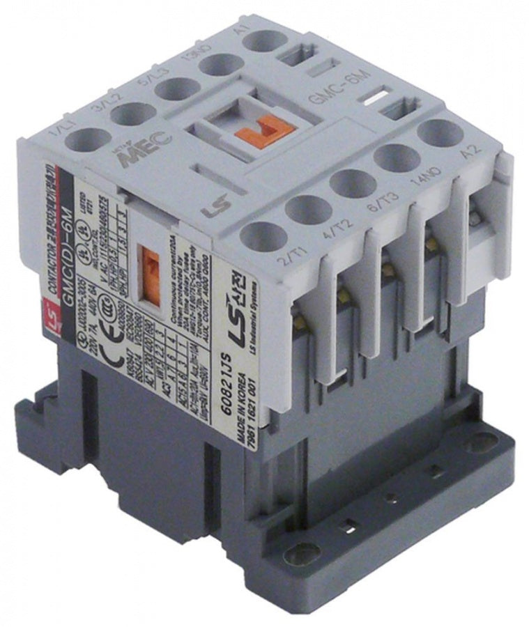 power contactor resistive load 20A 230VAC (AC3/400V) 5A/2,2kW main contacts 3NO
