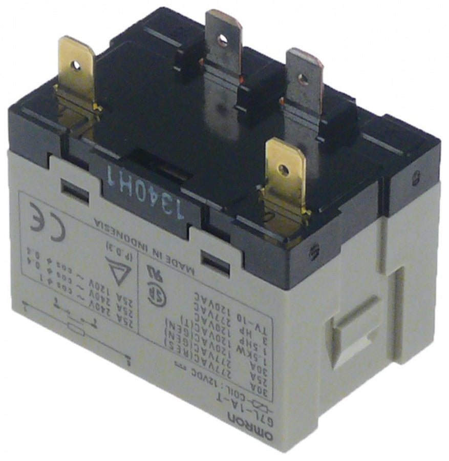 power relays 12V DC 1NO 25A 240V connection male faston 6,3mm