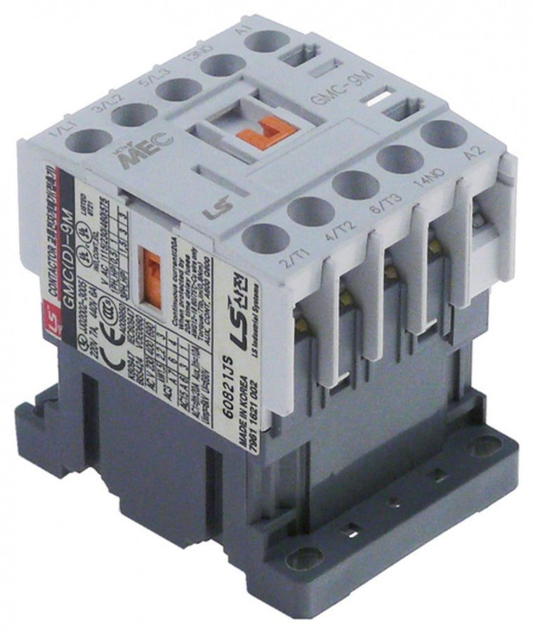 power contactor resistive load 20A 230VAC (AC3/400V) 6A/3,7kW main contacts 3NO