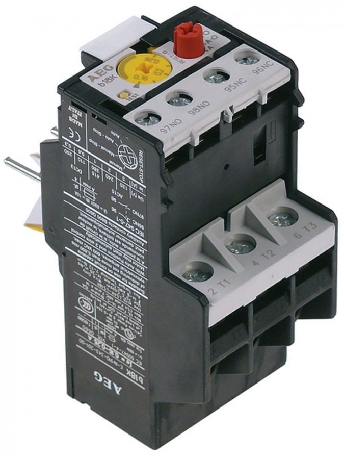overload switch setting range 0,4-0,65A