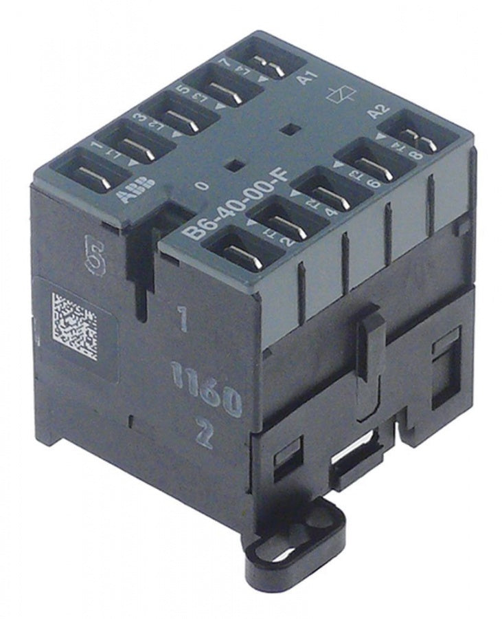 Releu contactor ABB B6-40-00-F, rezistiv 16A, 230VAC, inductiv (AC3/400V) 9A/4kW, cu 4 contacte NO - 381115
