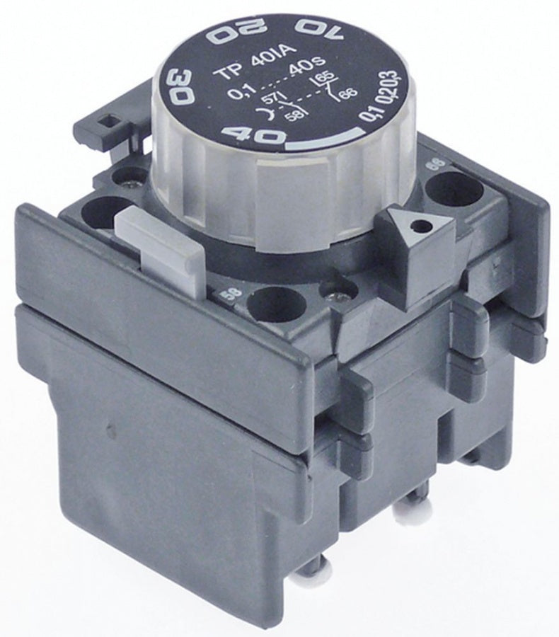 Contact auxiliar cu timer ABB TP40IA, timp de lucru 1.0-40S, contacte 1NO/1NC,  pentru contactoare seria A9-A75 - 381179