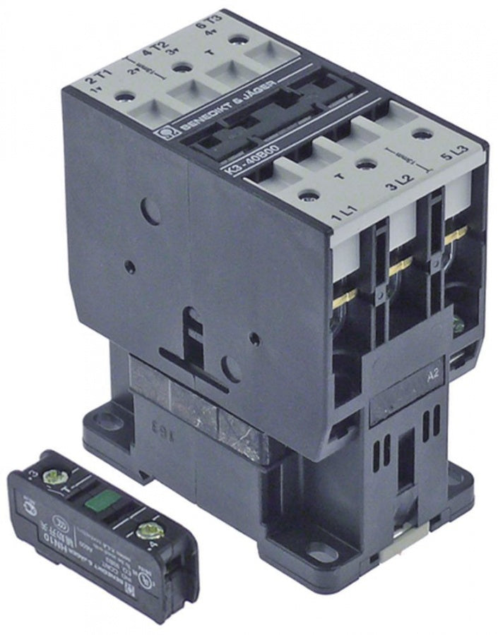contactor de putere AC1 80A 230VAC (AC3/400V) 40A/18,5kW 3NO racord racord cu șurub