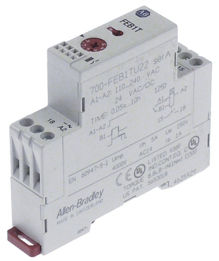 time relay ALLEN-BRADLEY 700-FEB1TU22 time domain 0,05s-10h 24VAC/DC-110-240VAC 5A 1NO