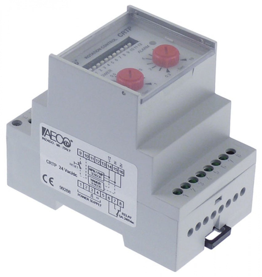 time relay AECO CRTP time range 0.03-512s 24VAC/DC with alarm connection screw