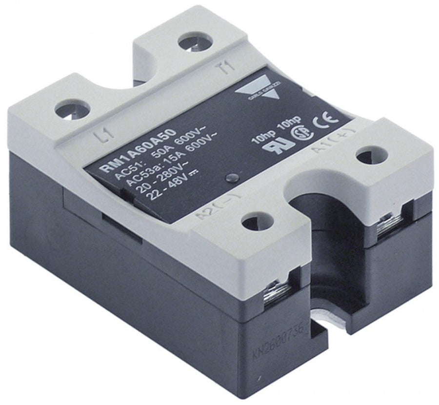 power relays CARLO GAVAZZI 1  phase 50 A 600 V 22-48VDC L 58 mm W 45 mm screw type RM1A60A50