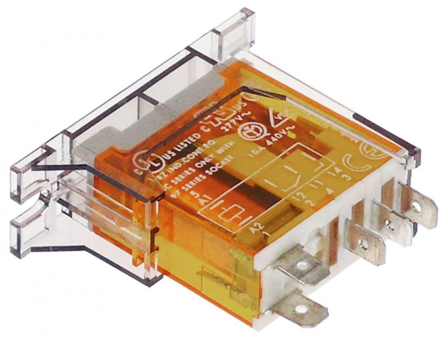 relay 230V AC 1CO 16A connection male faston 4,8mm flange FINDER manuf. no.