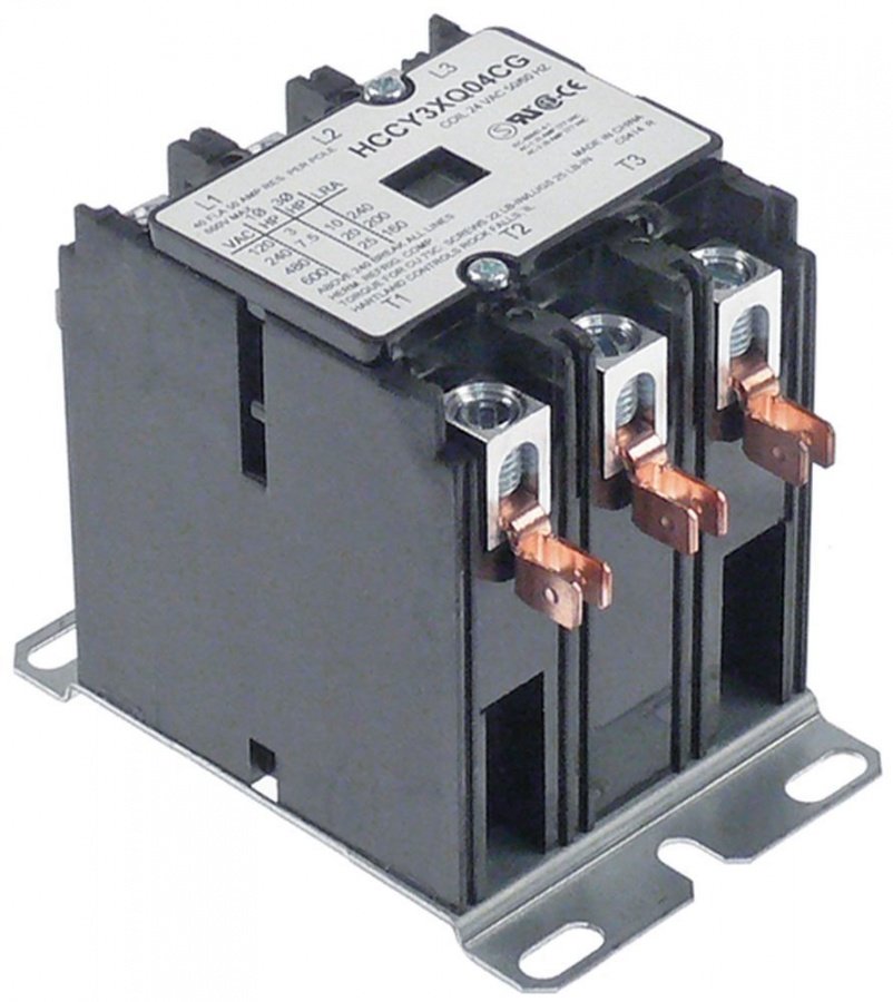 power contactor resistive load 50A 24VAC HP (AC3/240V) 40A/7,46kW main contacts 3NO