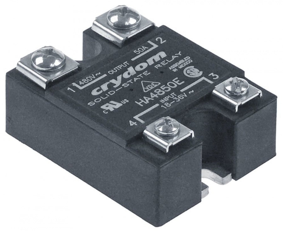 solid state relay CRYDOM HA4850E, 1 phase 50A, load voltage 480V, control voltage 18-36 VAC, L 57x45 mm - 38128