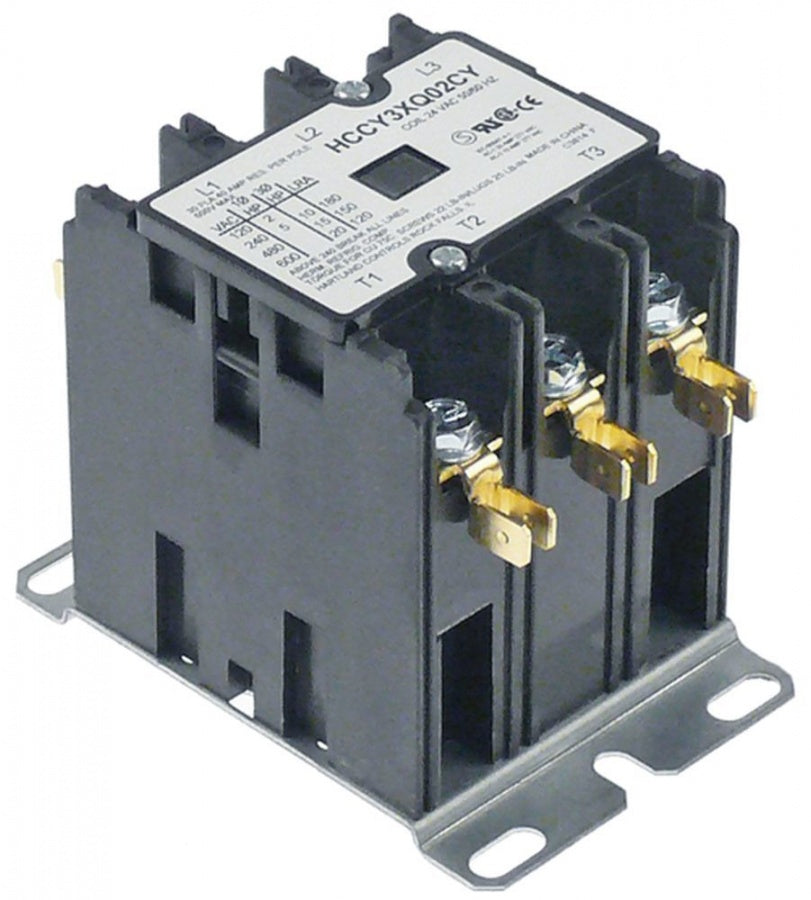 power contactor resistive load 40A 24VAC 30A/10HP (AC3/240V) kW main contacts 3NO