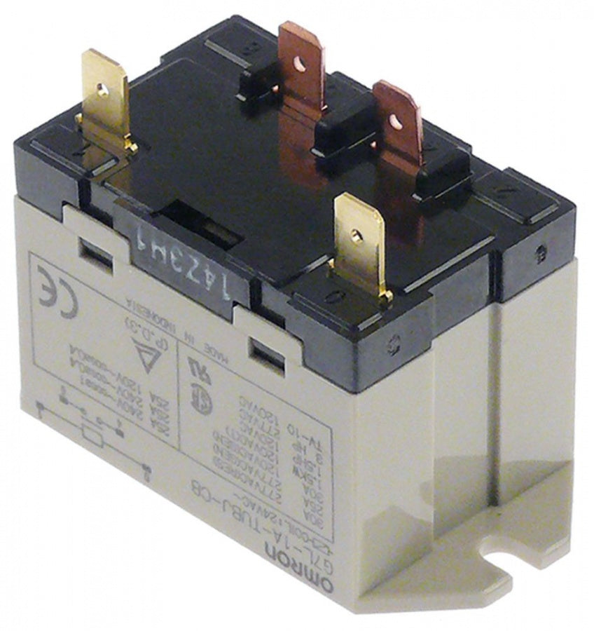power relays OMRON 24VAC 25A 1NO connection F6,3 bracket mounting at 250V 30A manuf. no.