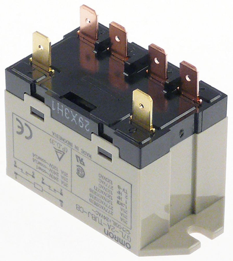 power relays OMRON 24VAC 25A 2NO connection F6,3 bracket mounting at 250V 25A manuf. no.