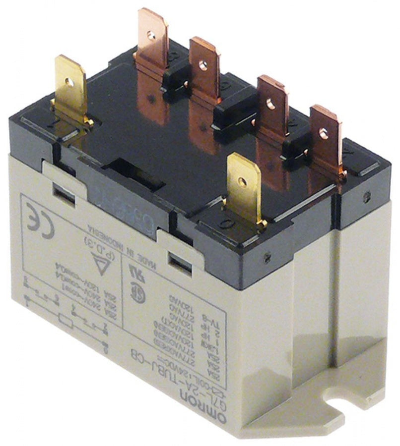 power relays OMRON 24VDC 25A 2NO connection F6,3 bracket mounting at 250V 25A