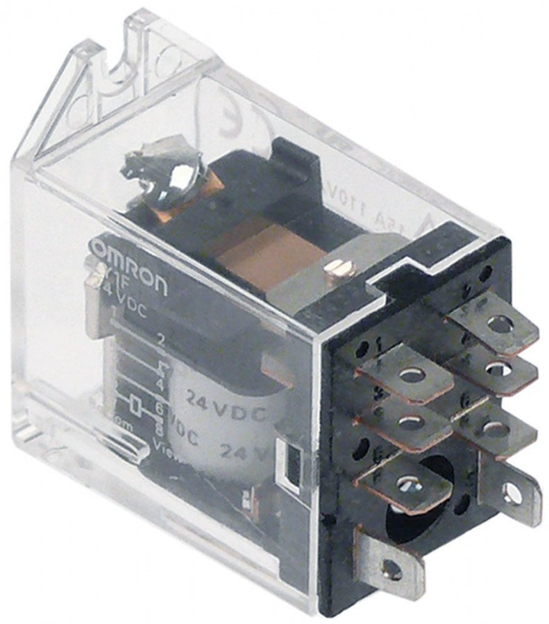 relay OMRON 24VDC 15A 1CO connection F4,8 bracket mounting manuf. no.