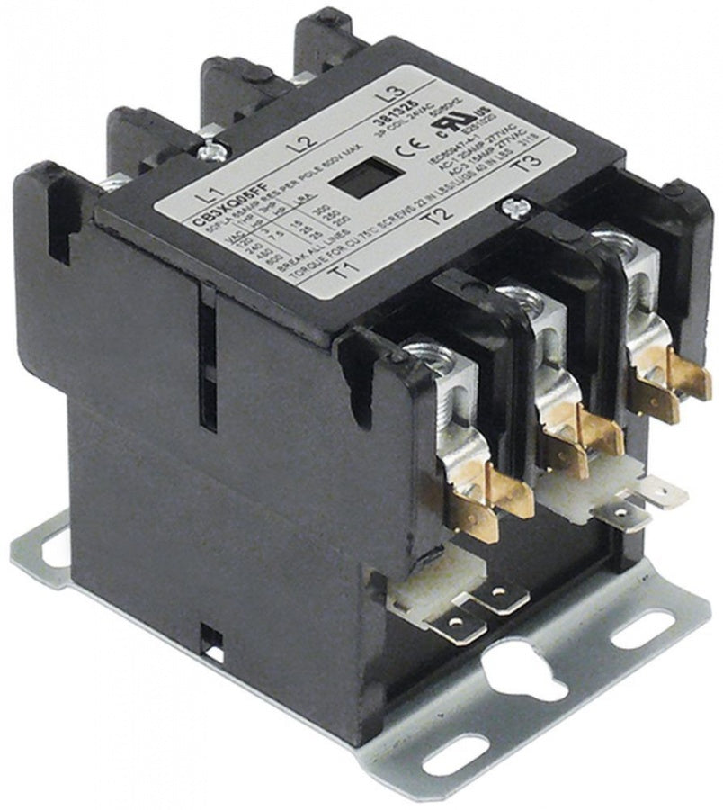power contactor resistive load 65A 24VAC 50A/15HP (AC3/240V) 50A/11,19kW main contacts 3NO