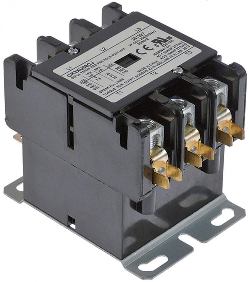 power contactor resistive load 75A 208/240VAC 60A/25HP (AC3/240V) 60A/18,5kW main contacts 3NO