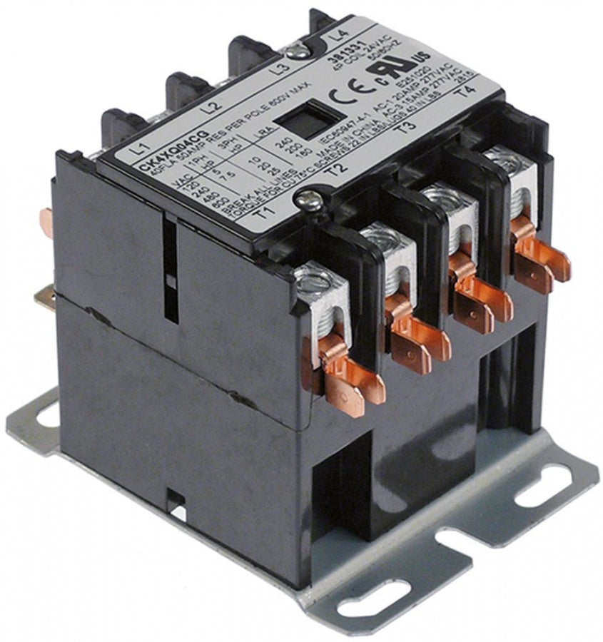 power contactor resistive load 50A 24VAC 40A/10HP (AC3/240V) 40A/7,46kW main contacts 4NO