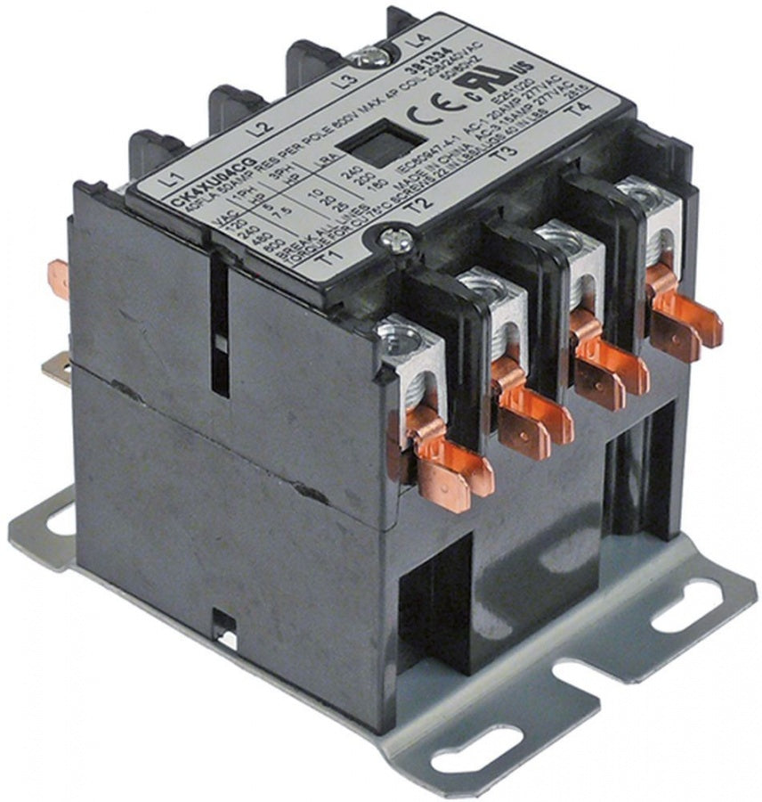 power contactor resistive load 50A 240VAC 40A/10HP (AC3/240V) 40A/7,46kW main contacts 4NO
