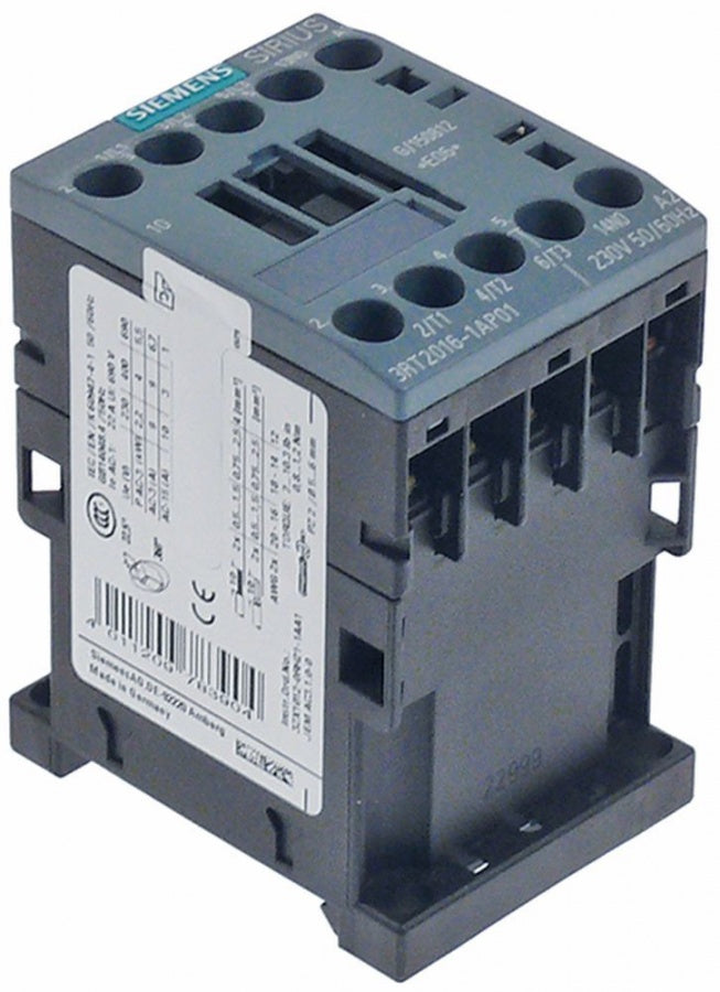 Contactor Siemns 3RT2016-1AP01, rezistiv 22 A, inductiv (AC3/400V) 4kW, bobina 230V, contacte 3NO + 1NO - 381387