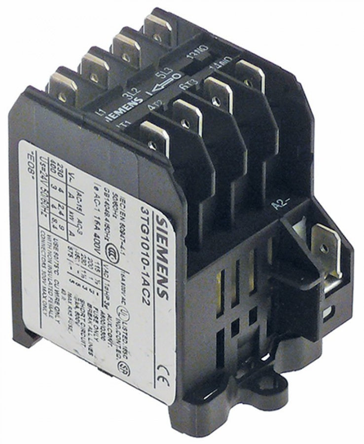 contactor de putere AC1 16A 24VAC (AC3/400V) 4kW 3NO contacte auxiliare 1NO racord F6,3