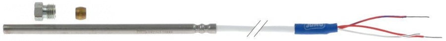 sonda/senzor de temperatura Pt100 cablu PTFE senzor -200 până la +600°C racord cu 3 fire
