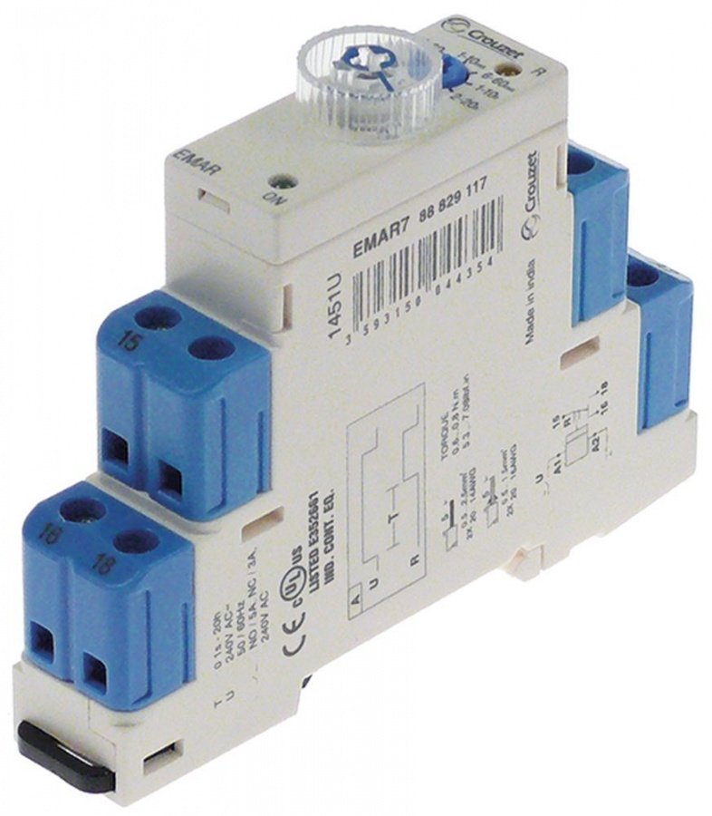 releu de timp CROUZET EMAR7 88 829 117 interval de timp 0,1s-20h 240VAC 5A NO