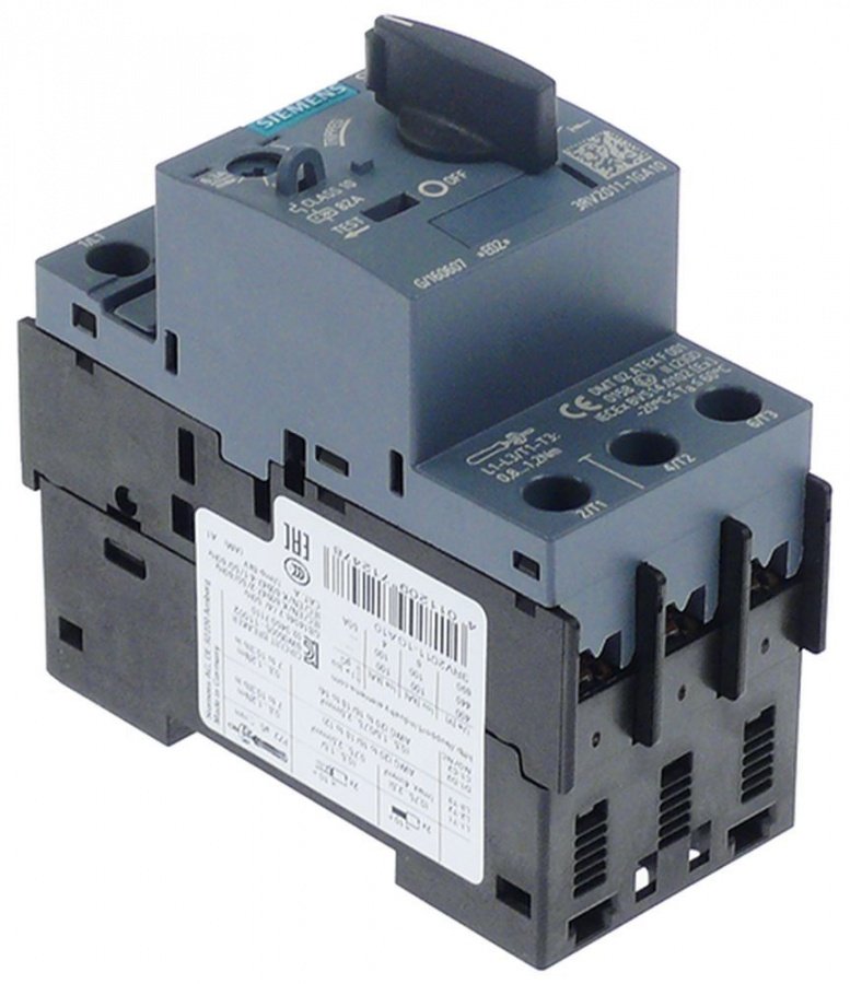 disjunctor de protectie motor tip 3RV2011-1GA10 interval setări 4,5-6,3A contacte 3NO
