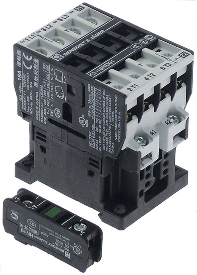 contactor de putere AC1 32A 230VAC (AC3/400V) 17A/7,5kW 3NO contacte auxiliare 1NC
