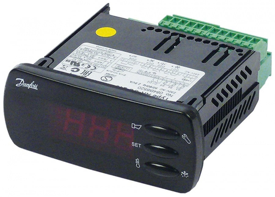 controler digital DANFOSS tip dimensiuni de montaj 71x29mm 230V tensiune AC