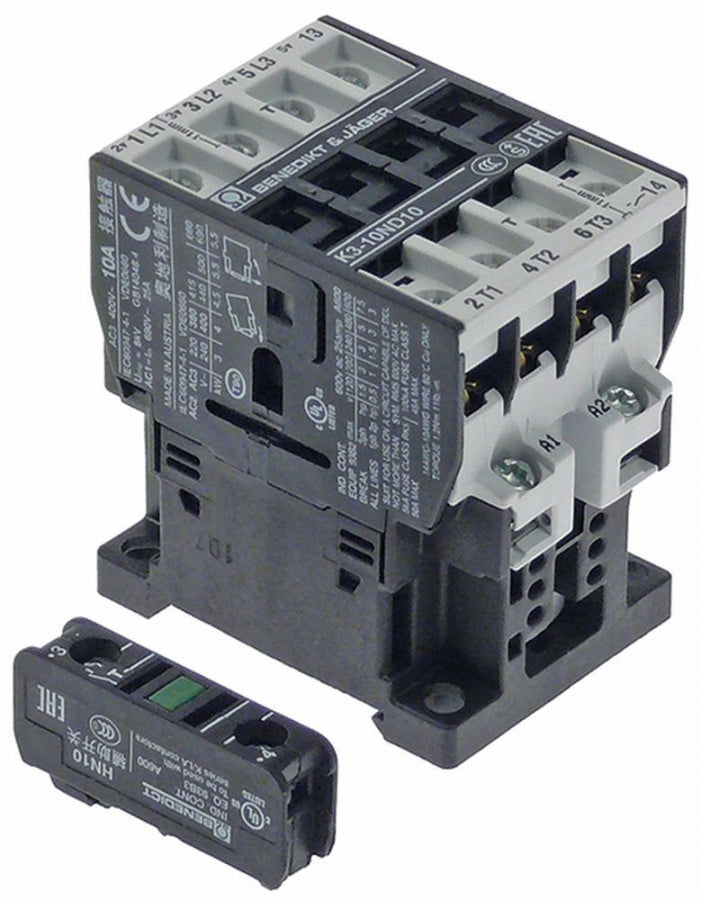 contactor de putere AC1 25A 230VAC (AC3/400V) 10A/4kW 3NO contacte auxiliare 1NO