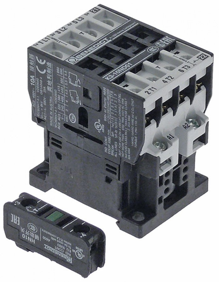 contactor de putere AC1 25A 230VAC (AC3/400V) 10A/4kW 3NO contacte auxiliare 1NC