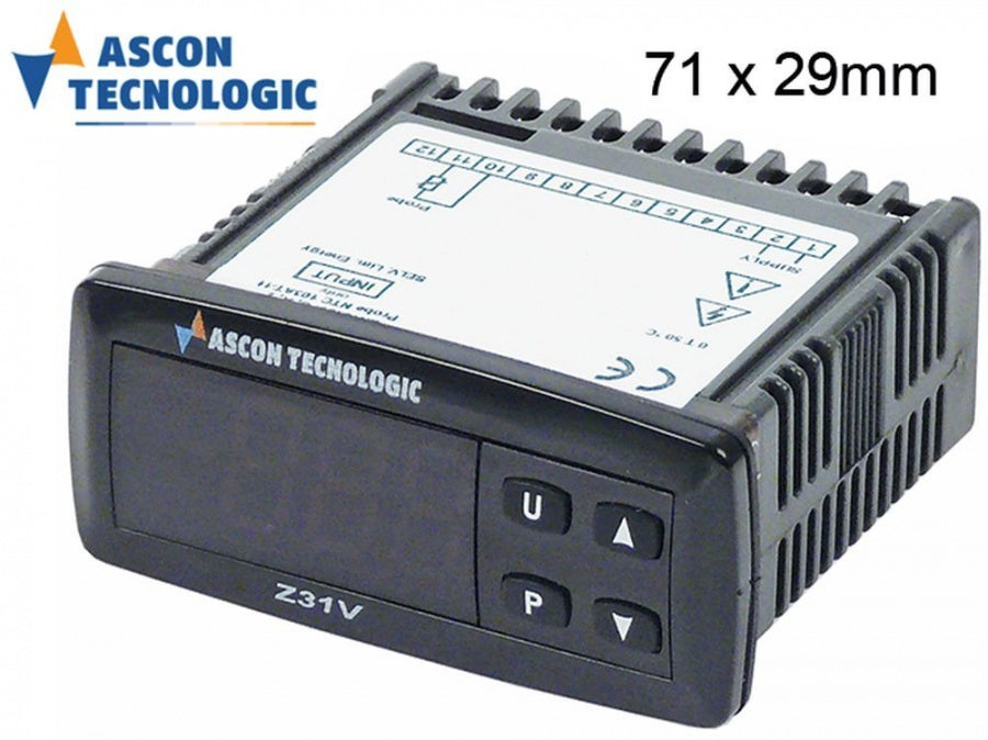 termometru TECNOLOGIC Z31V dimensiuni de montaj 71x29mm