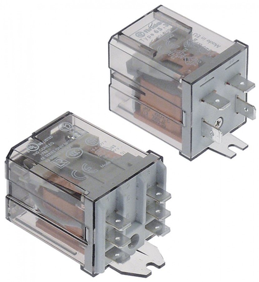 releu FINDER 230VAC 2NO/1NO racord fișă plată masculină 6,3mm