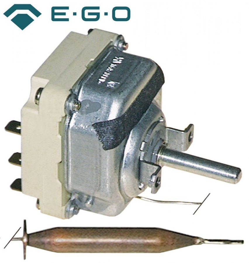 Termostat, temperatura maxima 85°C, gama temperatura 35-85°C, 3 contacte, 16 A, senzor ø 9,5 mm, lungime senzor 80 mm - Cod 390042