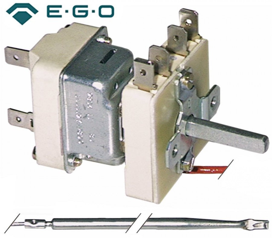Termostat friteuza 90-185°C, cu intrerupator, 15 A, 250 V, bulb ø 4 x 229 mm, capilar 2500 mm - 390052