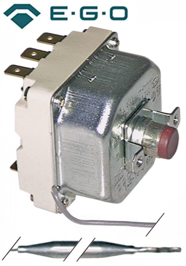 Termostat de siguranta trifazic 230°C, cu 3 contacte 20 A, bulb ø 6 x 239 mm, EGO 55.31542.140 - 390091
