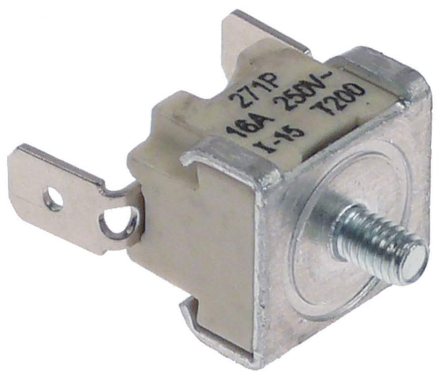 Termostat cu bimetal 200°C, contact 16 A, 250 V, filet M4 - 390096