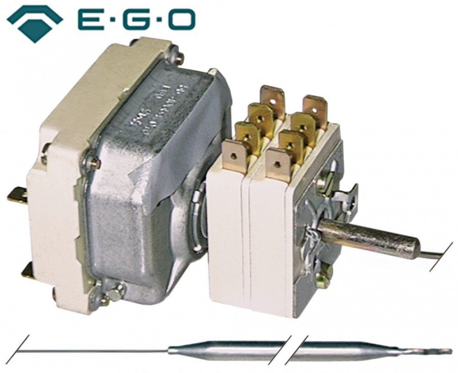Termostat, temperatura maxima 300°C, gama temperatura 43-300°C, 4 contacte, 16 A, senzor ø 6 mm, lungime senzor 77 mm - Cod 390099