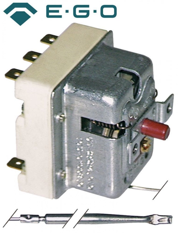 Termostat de siguranta pentru friteuza, 240°C, 3 contacte, 20 A, bulb ø 4 x 157 mm, lungime capilar 890 mm - 390113