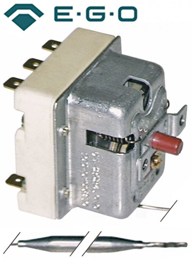 Termostat, 105°C, 3 contacte, 20 A, senzor ø 4 mm, lungime senzor 107 mm, lungime tub capilar 410 mm - Cod 390164